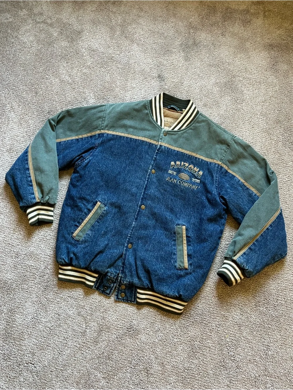 VTG 90’s Arizona Jean Co. Denim Varsity Jacket